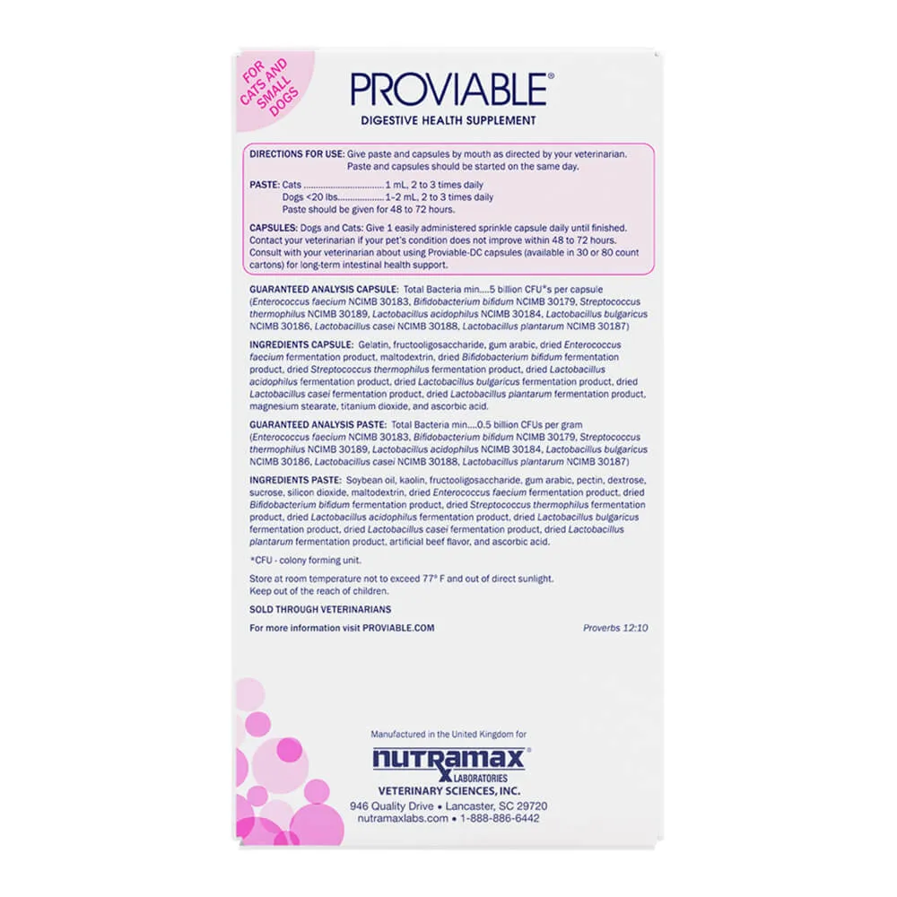 Proviable-KP/DC Kit for Small Dogs and Cats, 15 mL Paste/10 Capsules