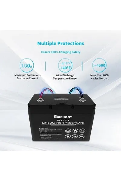 Renogy 12V 100Ah Lithium Iron Phosphate Battery with Self Heating Function