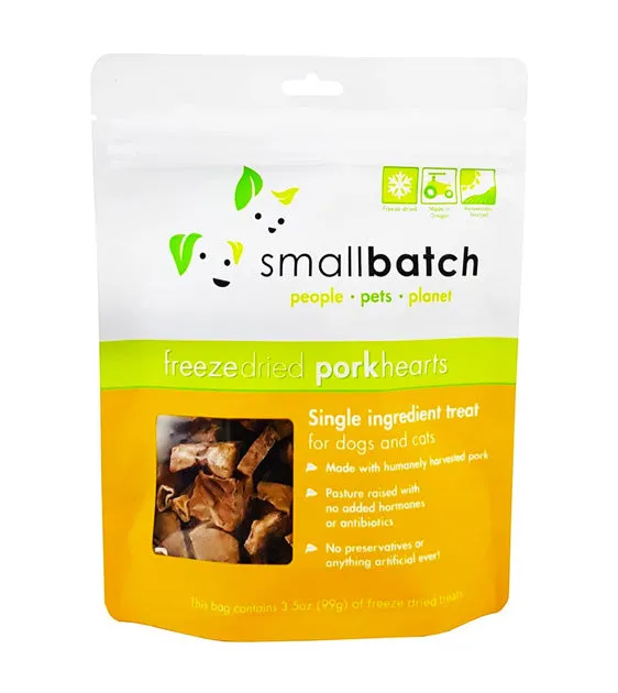 Small Batch Freeze Dried Pork Hearts Cat & Dog Treats