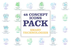 Smart technologies concept icons set