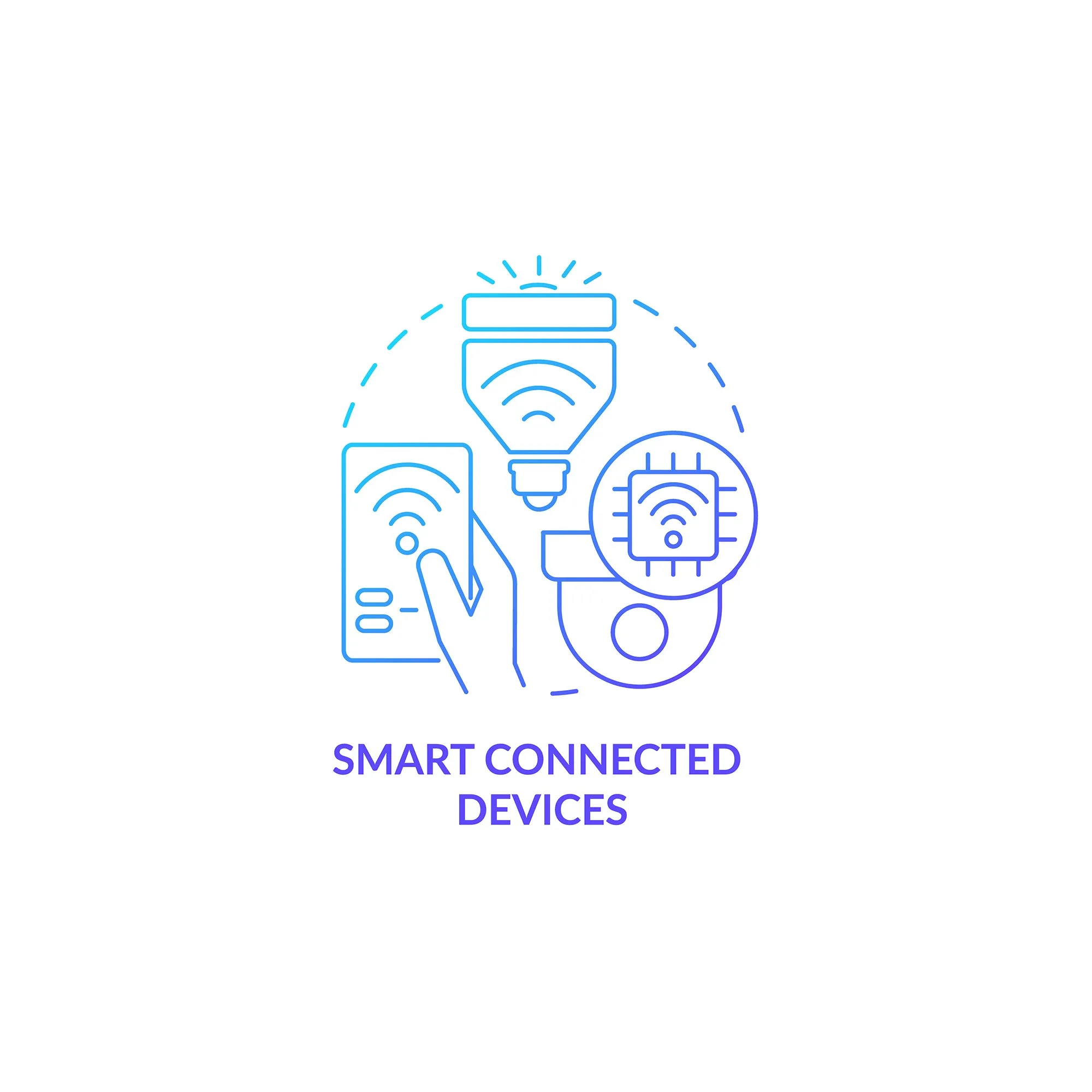 Smart technologies concept icons set