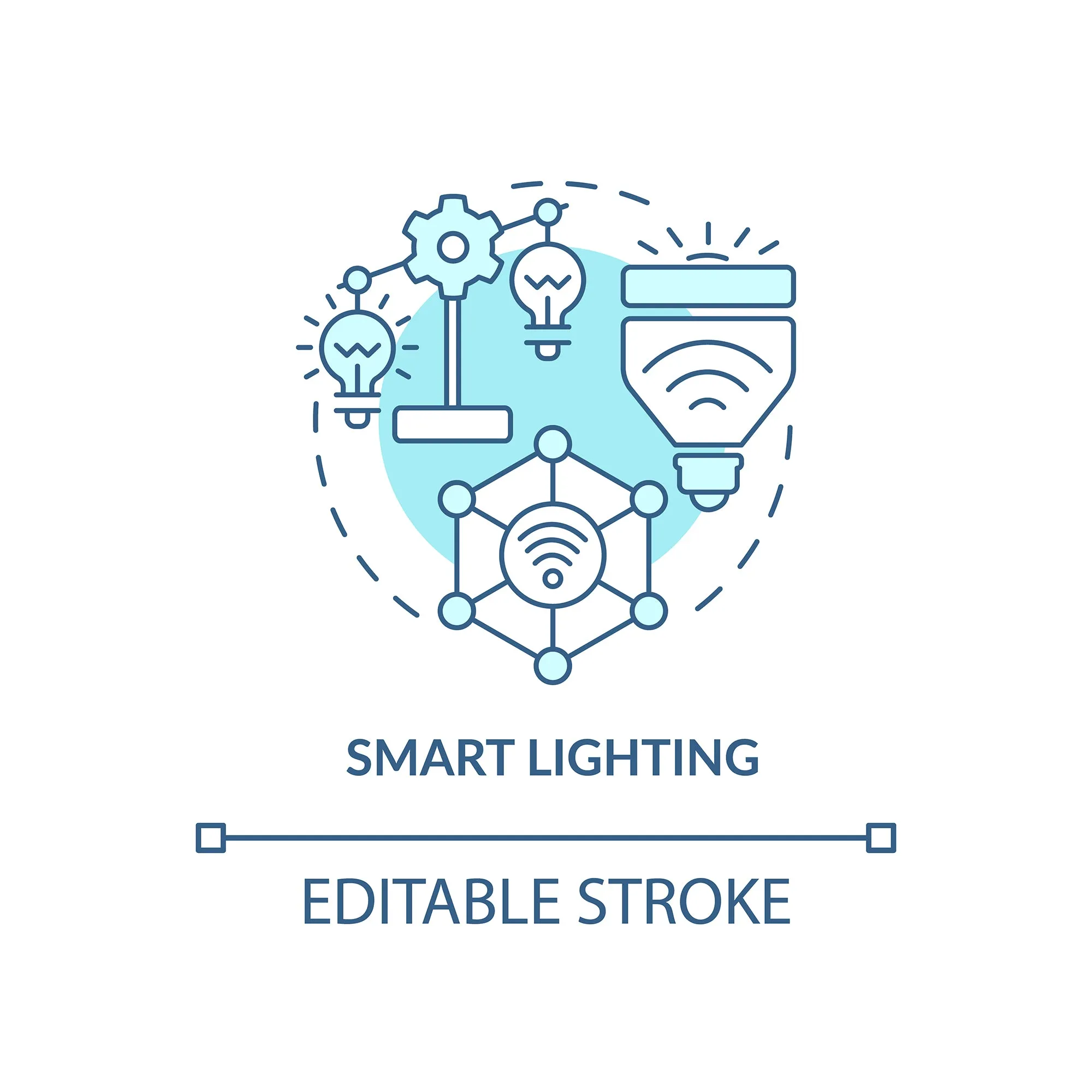 Smart technologies concept icons set