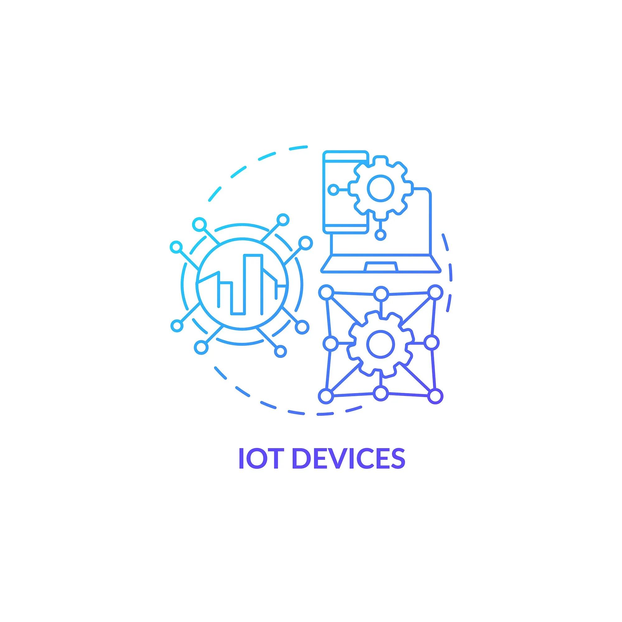 Smart technologies concept icons set