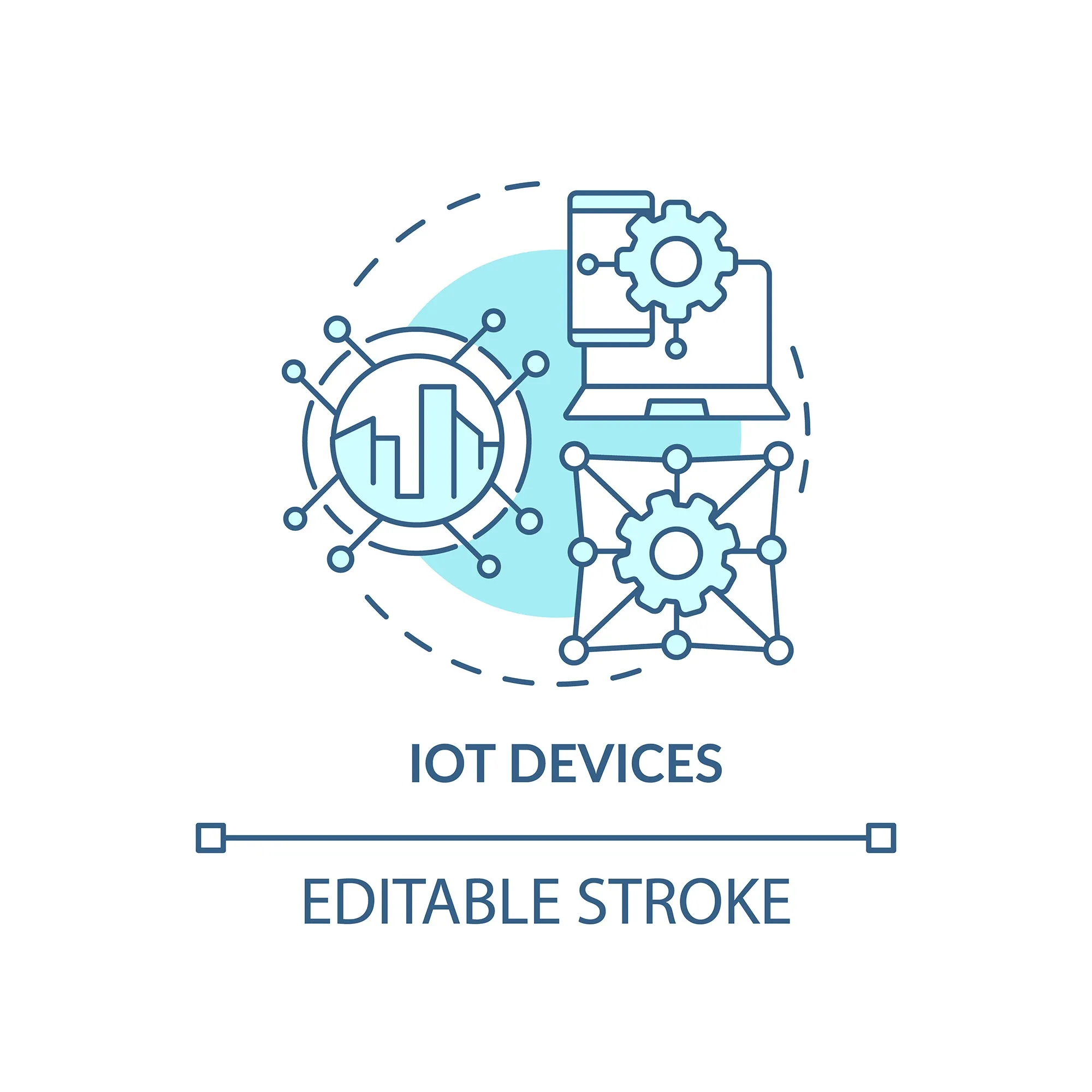 Smart technologies concept icons set