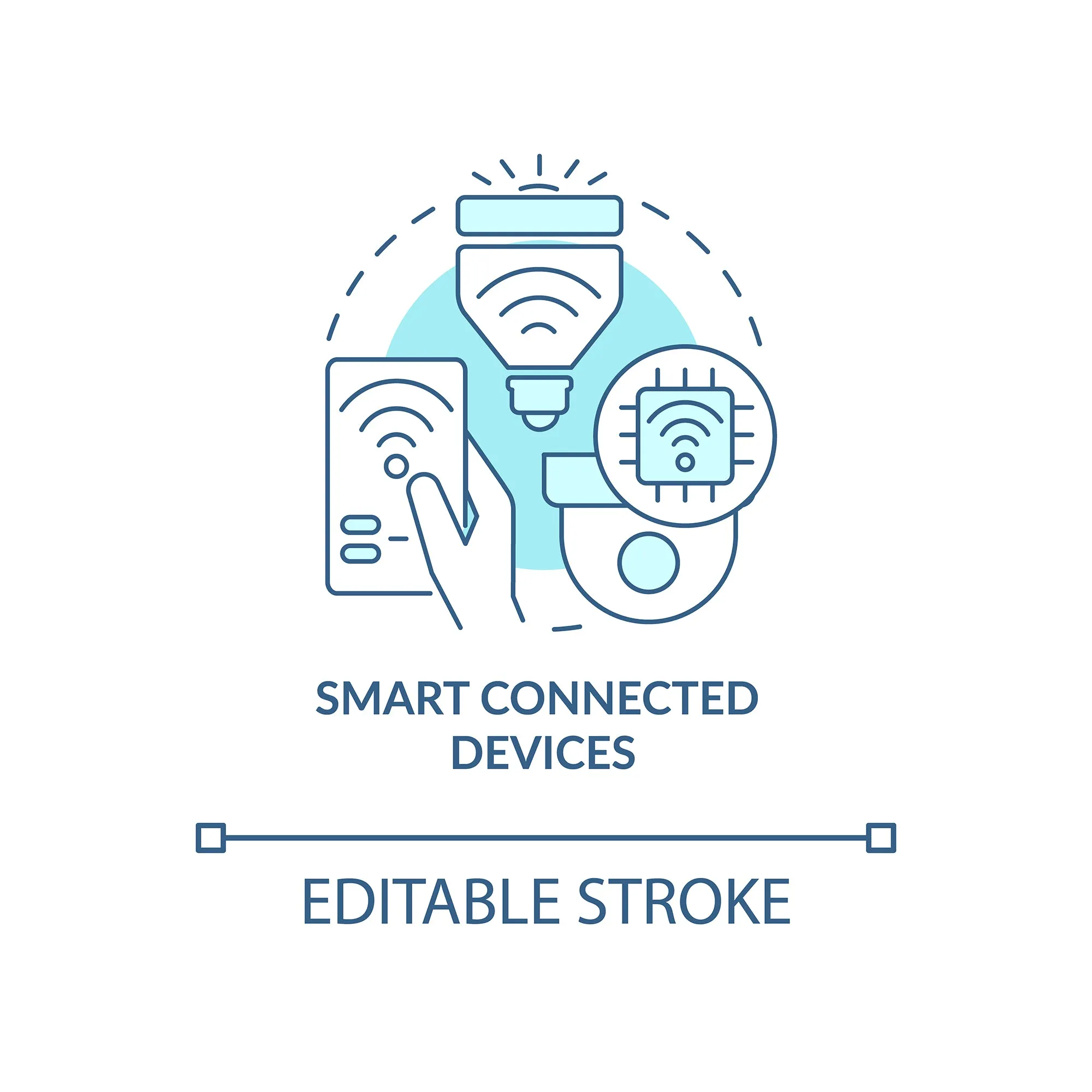 Smart technologies concept icons set