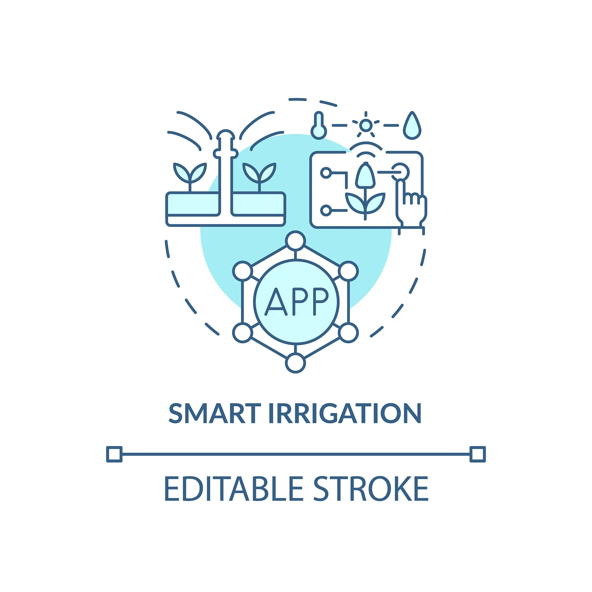 Smart technologies concept icons set