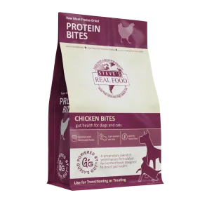 Steve's  Chicken Protein Bites – Freeze-Dried Gut Health Treats for Dogs and Cats (4 oz)