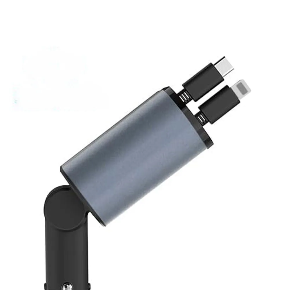 Ultimate 4 IN 1 Retraceable Car Charger - Cigarette Lighter