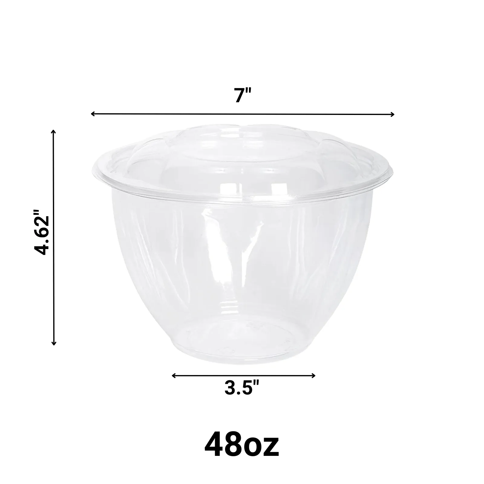 *WHOLESALE* 48oz. Rose / Salad Bowls To-Go Containers with lids | 150 ct/case