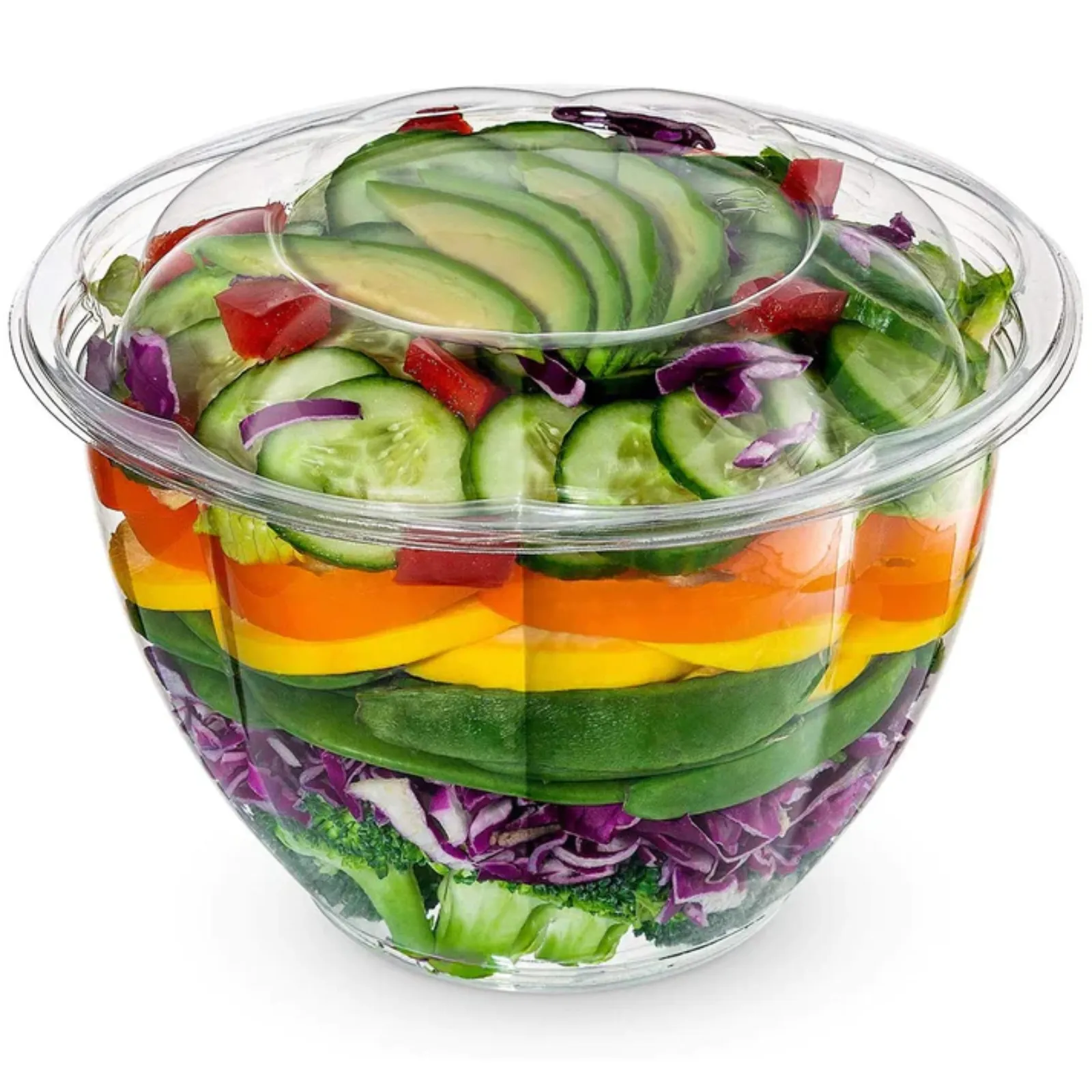 *WHOLESALE* 48oz. Rose / Salad Bowls To-Go Containers with lids | 150 ct/case