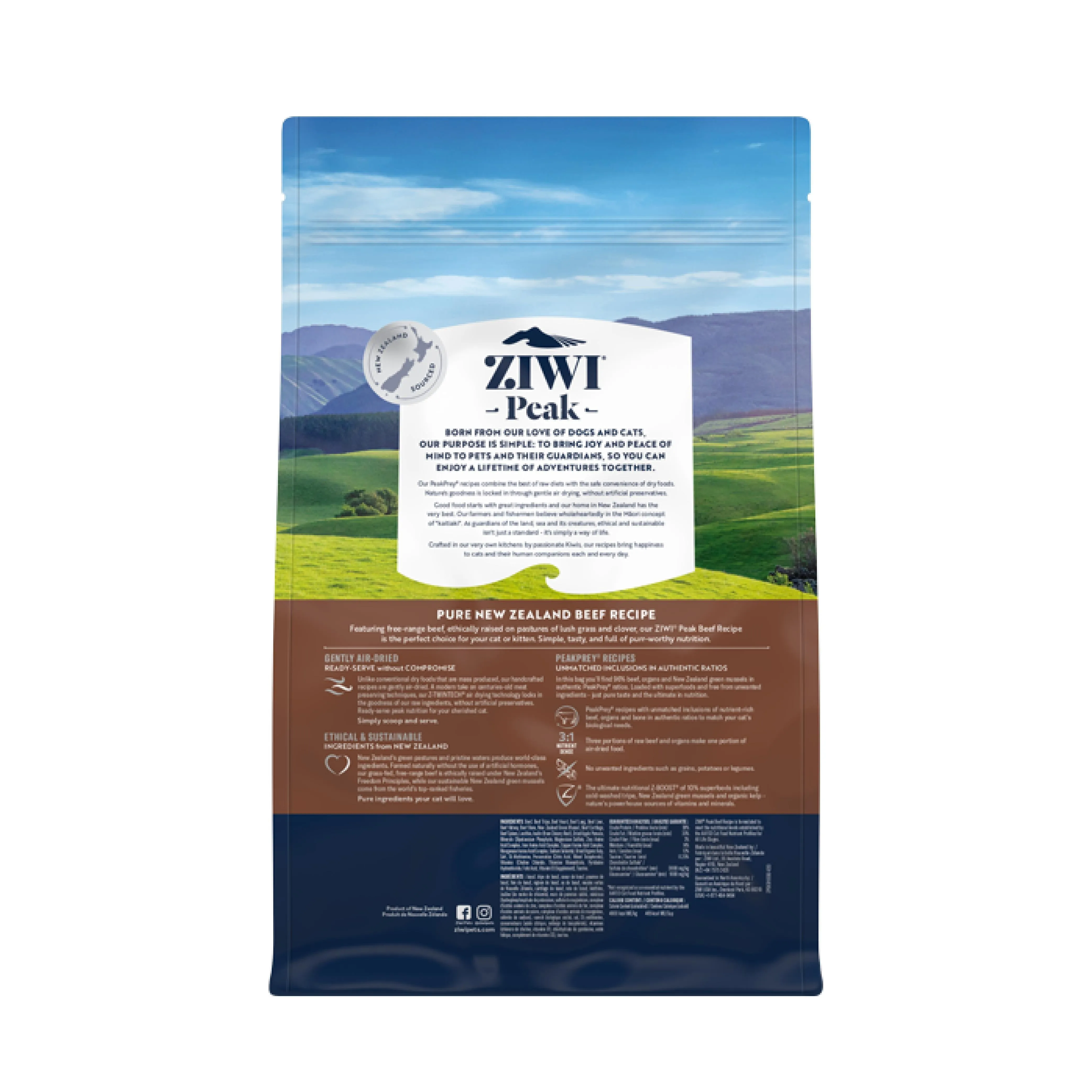 ZIWI Peak Air Dried Beef Recipe Cat Food 1kg