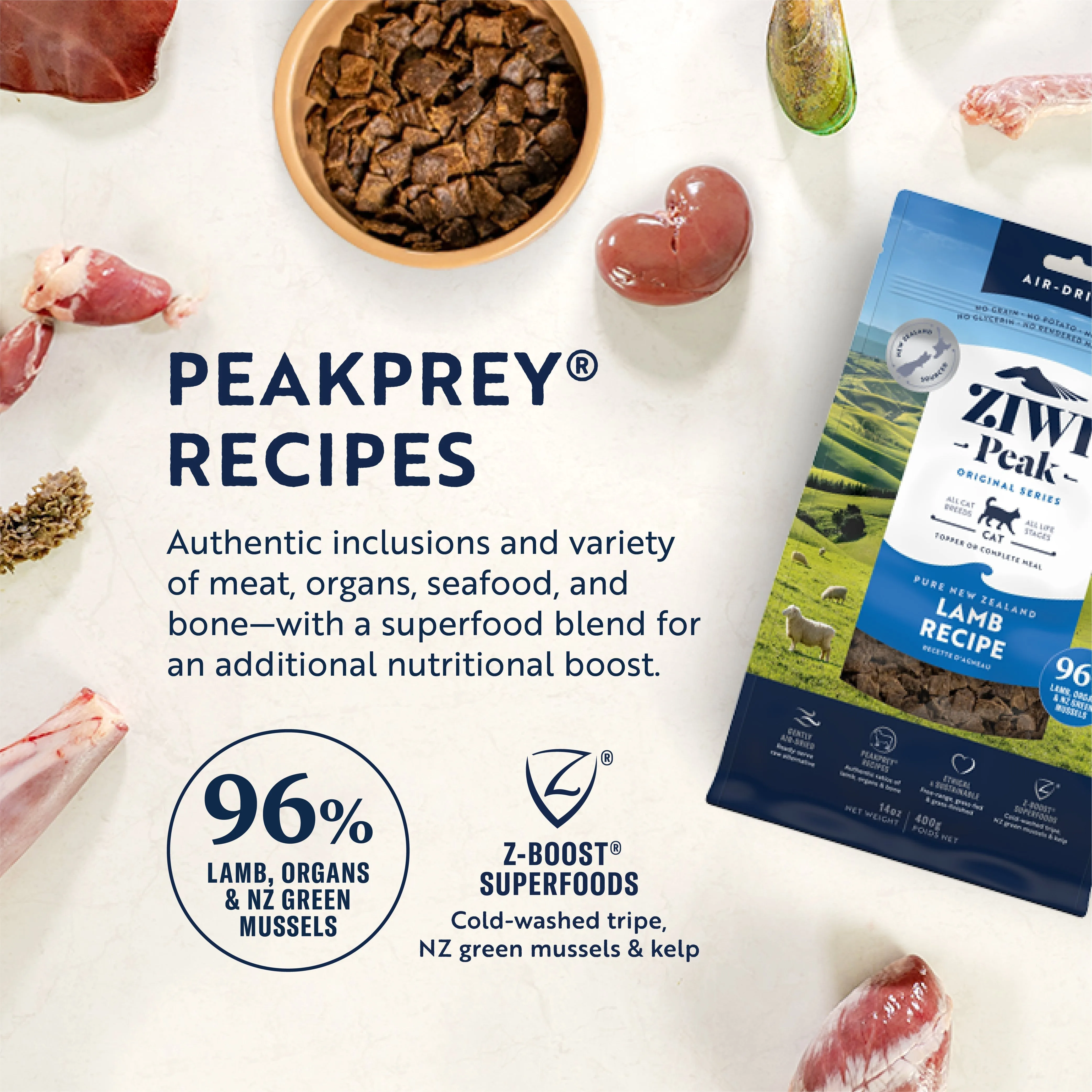 ZIWI Peak Air Dried Lamb Recipe Cat Food 1kg