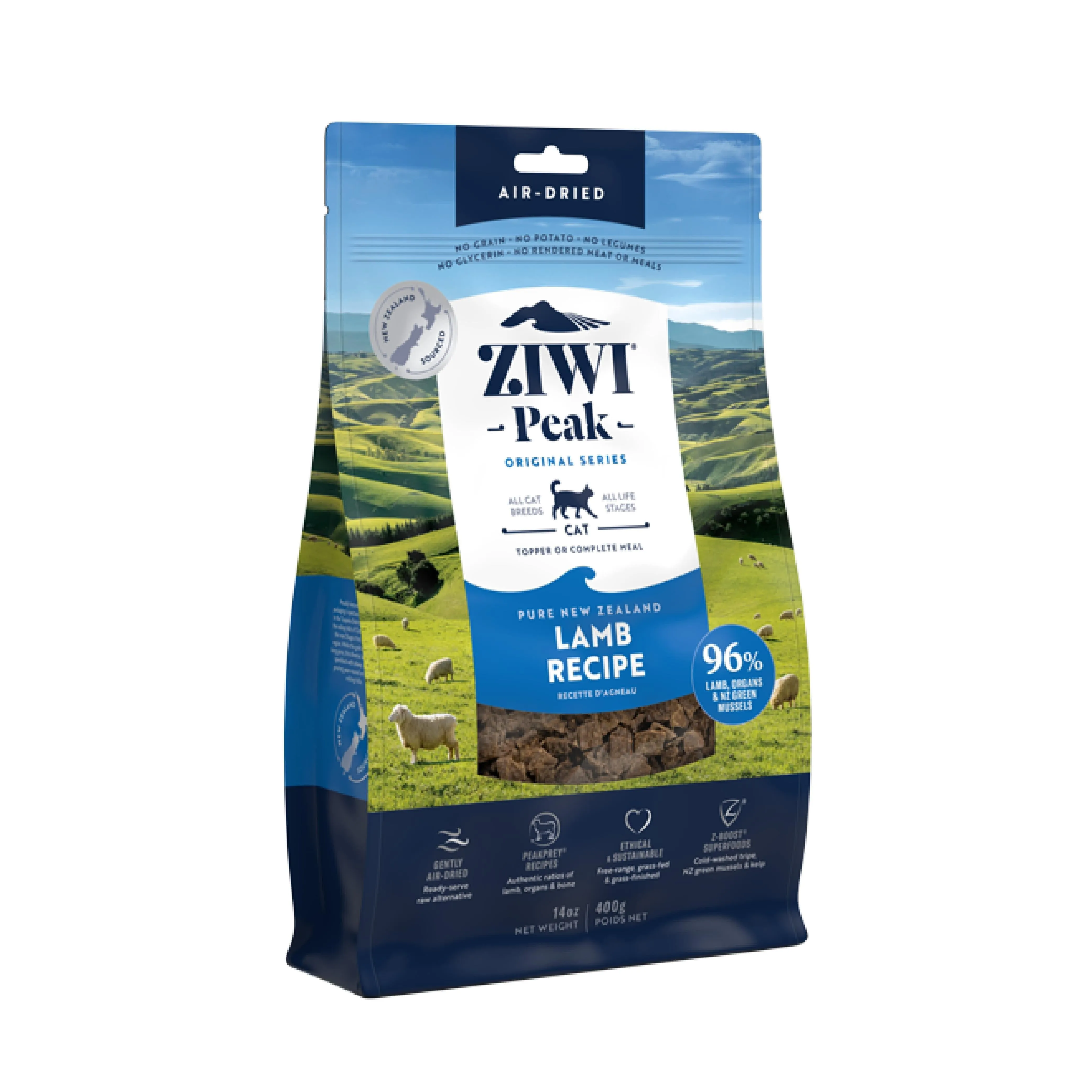 ZIWI Peak Air Dried Lamb Recipe Cat Food 400g