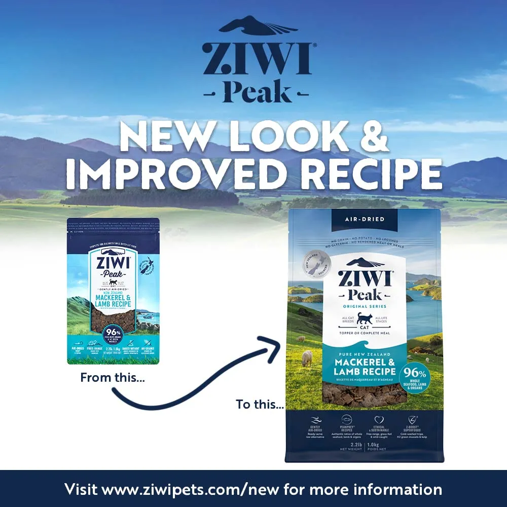 ZIWI Peak Air Dried Mackerel and Lamb Recipe Cat Food 1kg