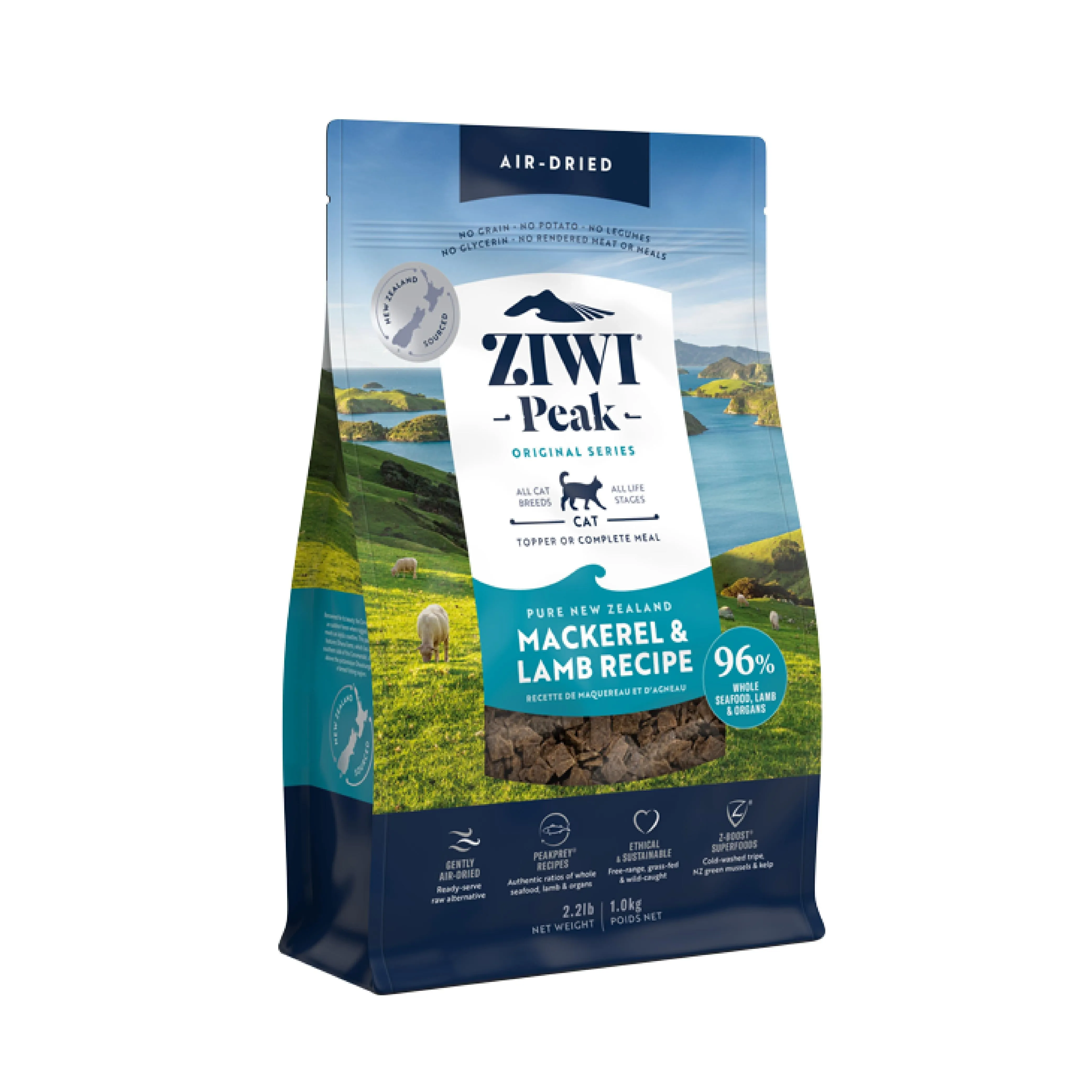 ZIWI Peak Air Dried Mackerel and Lamb Recipe Cat Food 1kg