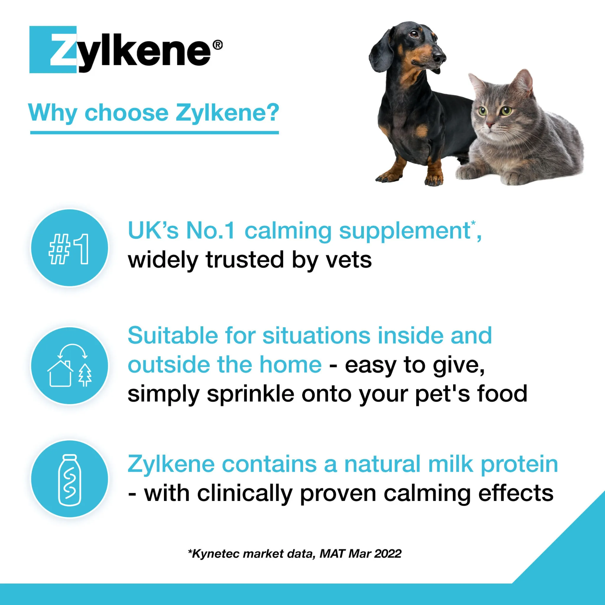 Zylkene Calming Supplement for Cats and Dogs Up to 10kg - 75mg